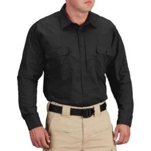 Men's Propper Black Kinetic Long Sleeve Shirt Size 3XL/L F5371